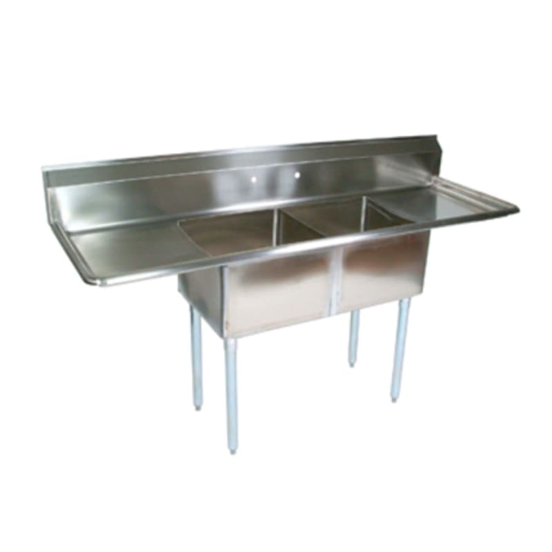 John Boos E2S8-18-12T18-X E-Series Two Compartment Sink with 18" x 18" Bowls