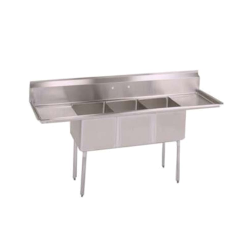 John Boos E3S8-1620-14T18-X E-Series Three Compartment Sink with 16" x 20" Bowls