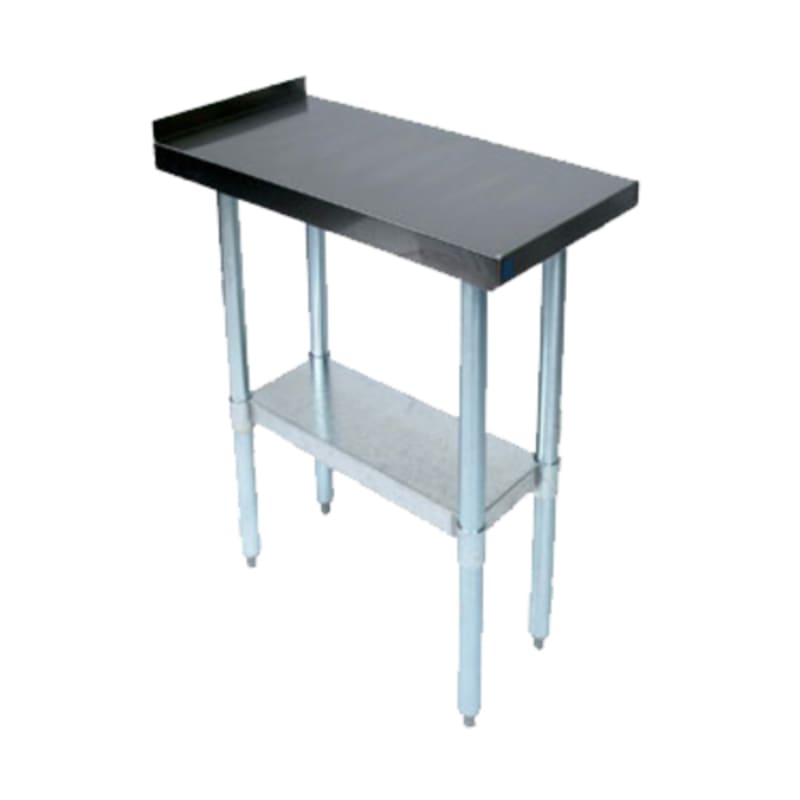 John Boos EFT8-3618SSK-X 18" x 36" Stainless Steel Filler Table with 1-1/2" Backsplash, Stainless Steel Legs and Undershelf