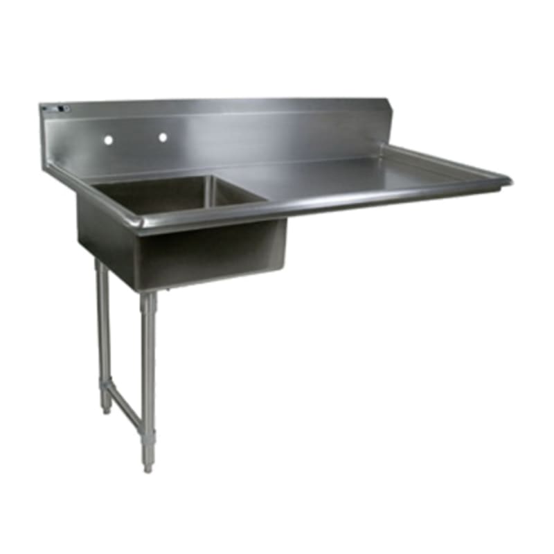 John Boos JDTS-20-50UCL-X 50" x 30" Undercounter Soiled Dish Table, Left-to-Right, with 20" x 20" Pre-Rinse Sink