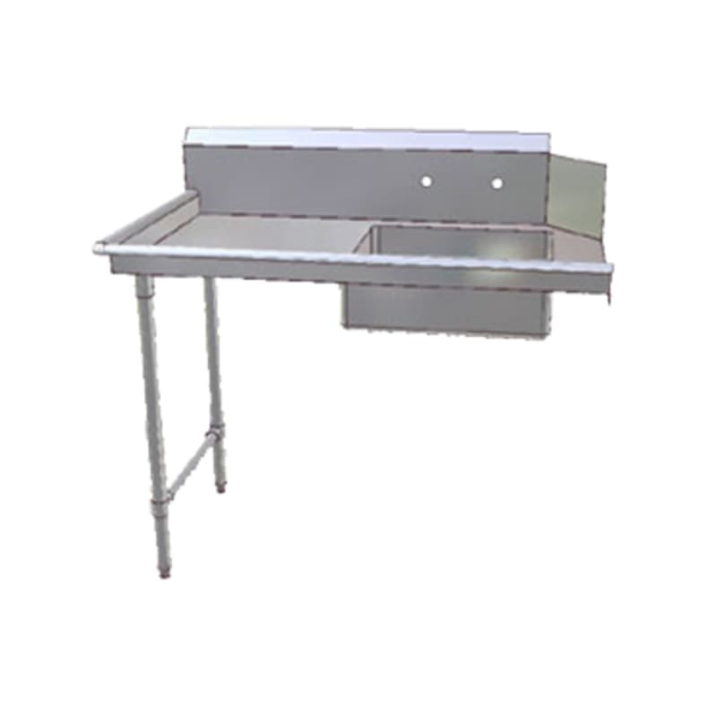 John Boos JDTS-20-60L-X 60" x 30" Soiled Dish Table, Left-to-Right, with 20" x 20" Pre-Rinse Sink