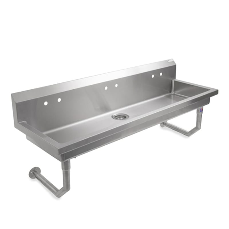 John Boos PBMSHS-W2-4020-X Wall Mount Hand Sink, 40 x 19-5/8" Bowl, with (2) 4" Center Faucet Splash Mounts, Less Faucets