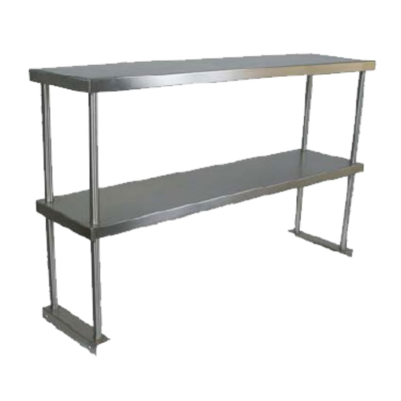 John Boos OS-ED-1848-X 48" x 18" Stainless Steel Double Overshelf, Table-Mount