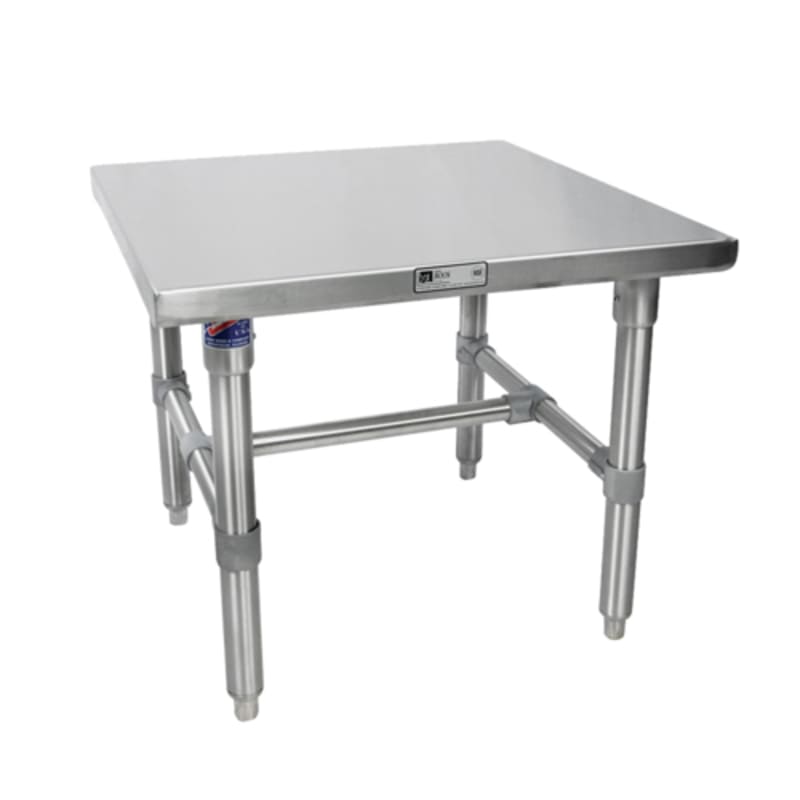 John Boos S16MS10-X 30" x 30" Equipment Stand with Flat Top, Stainless Steel Legs and Open Base