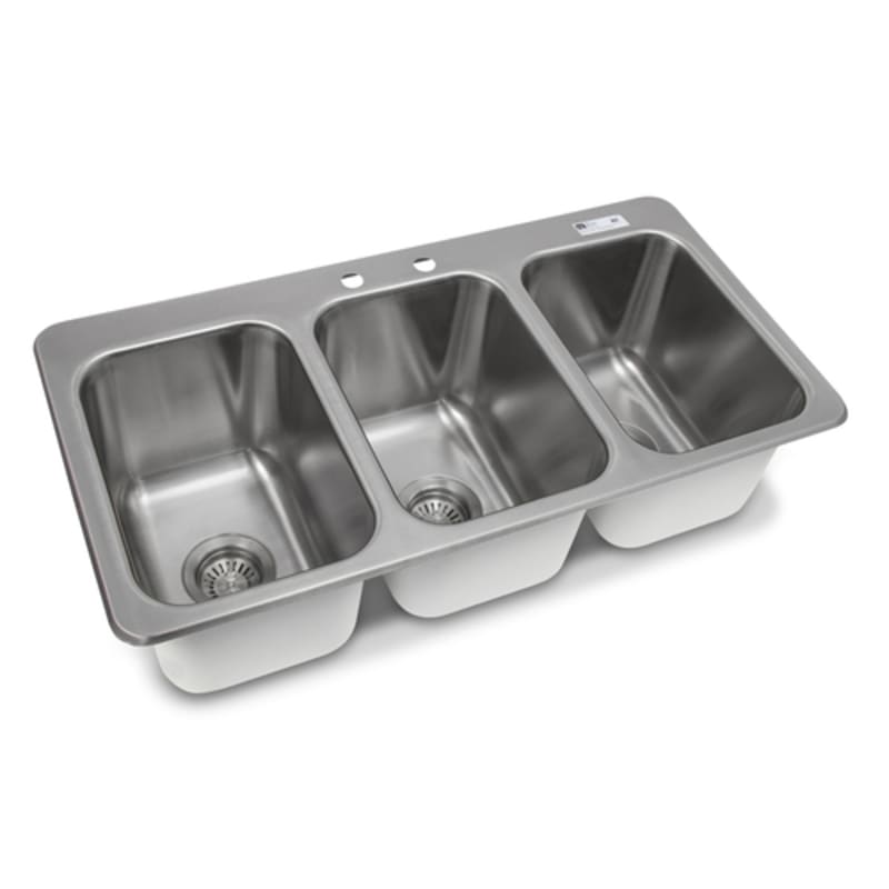 John Boos PB-DISINK101410-3-X Pro-Bowl Three Compartment Drop-In Sink with 10" x 14" Bowls