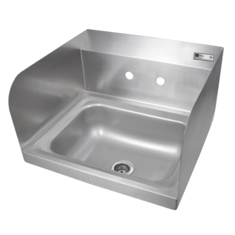 John Boos PBHS-W-1410-SSLR-X Pro-Bowl Wall Mount Hand Sink, 14 x 10" Bowl, with 4" Center Faucet Splash Mounts, Less Faucet