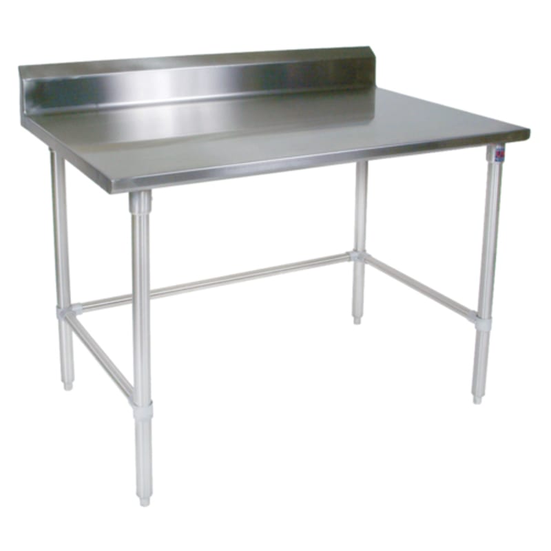John Boos ST6R5-3036SBK-X 36" x 30" Stainless Steel Work Table with 5" Backsplash, Stainless Steel Legs and Open Base