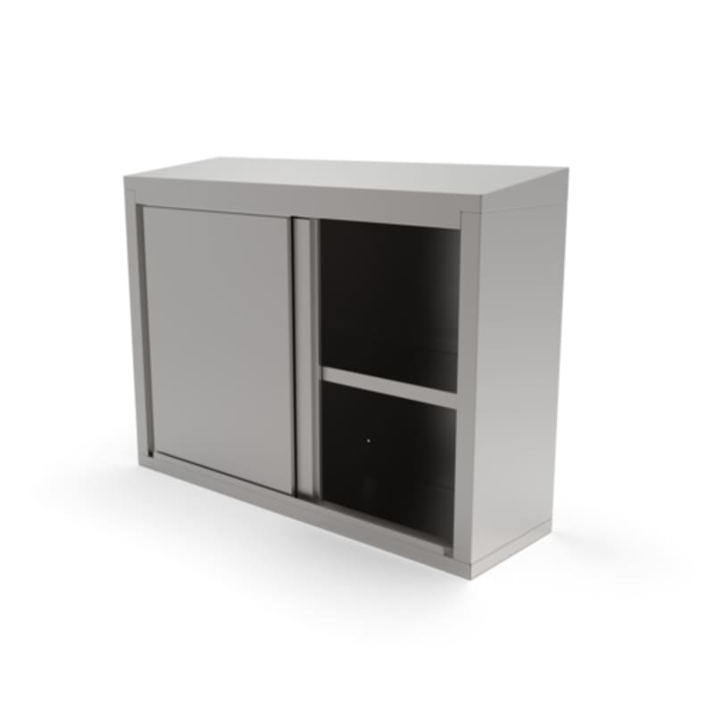 John Boos WCS-36-X 36" Enclosed Stainless Steel Wall Cabinet with Sliding Doors