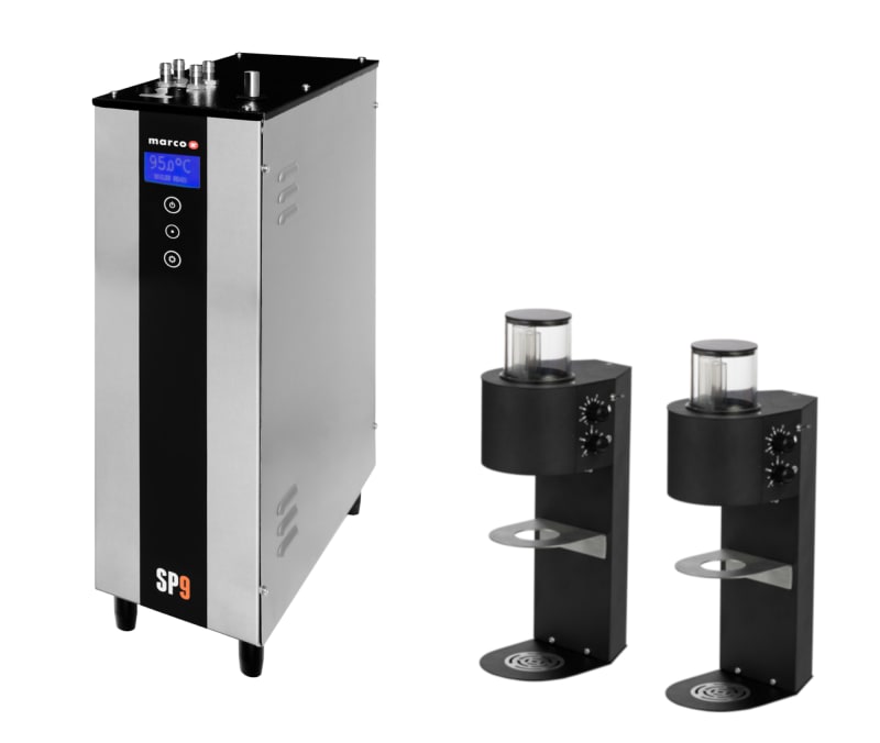 Marco Beverage Systems 1000833US SP9 Twin Head Pour Over Coffee Brewer Kit, Black, 230V