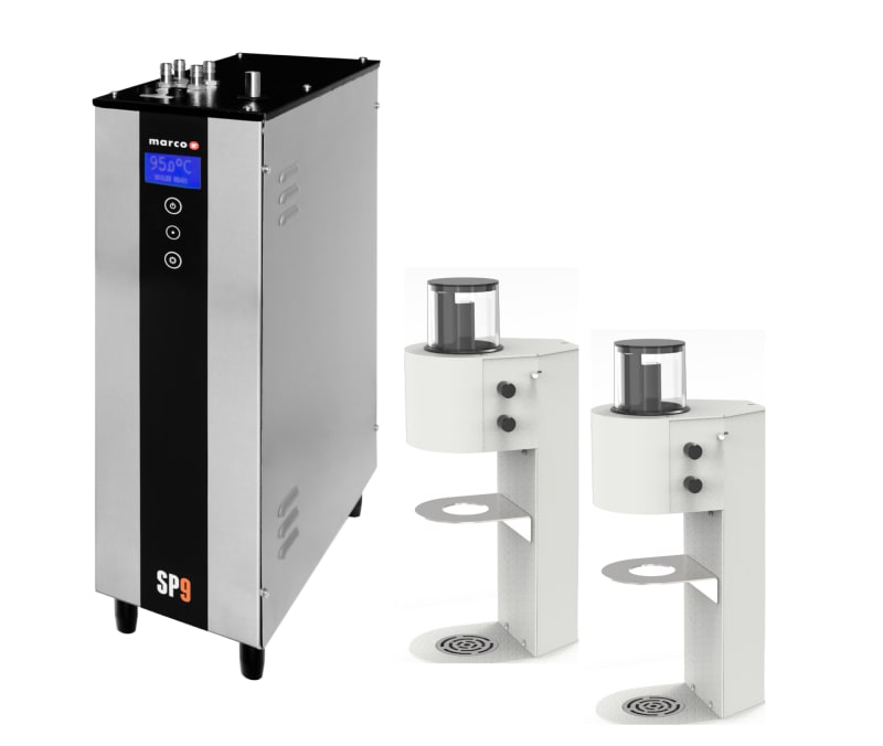 Marco Beverage Systems 1000833WUS SP9 Twin Head Pour Over Coffee Brewer Kit, White, 230V