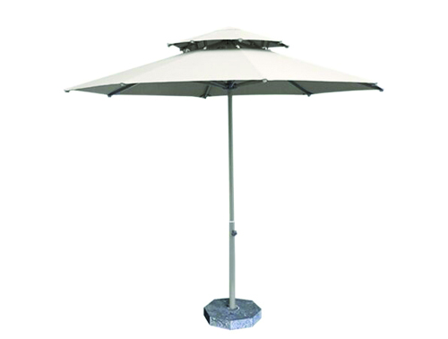 Dù đúng tâm 2 tầng thân INOX 3m - Trắng