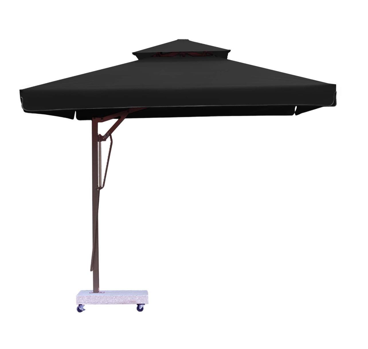 Dù lệch tâm vuông đế bê tông 3mx3m - Màu đen