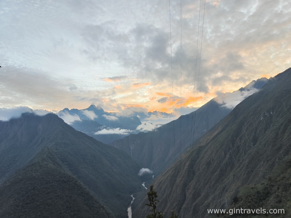 The view of mountains from the trail to Machu Picchu