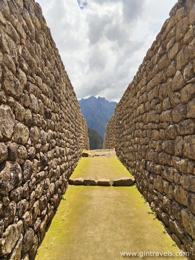 Walking down the street of Machu Picchu