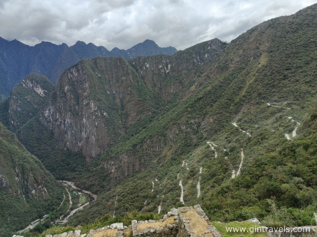 The winding road down to Aguas Calientes