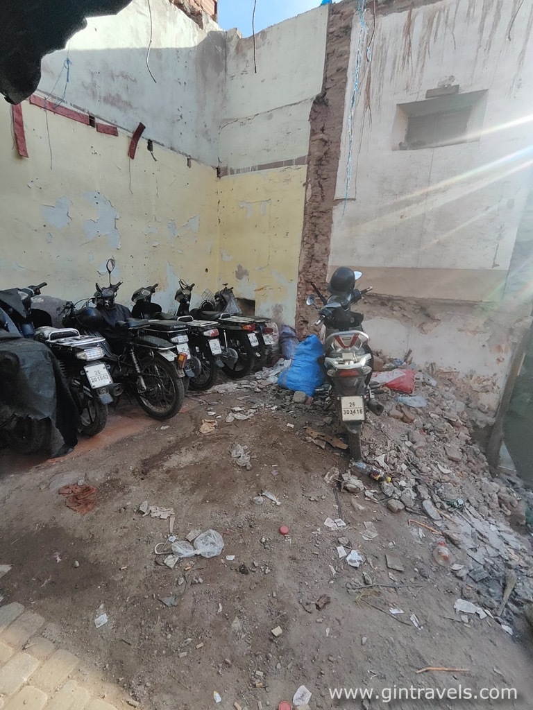 Trash in the motorcycle parking spot, Trash in Morocco