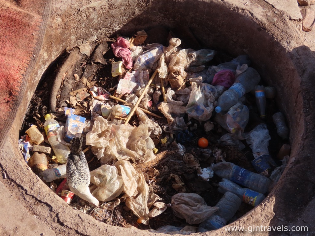 Rubbish at one of the tanneries in Marrakesh, Trash in Morocco