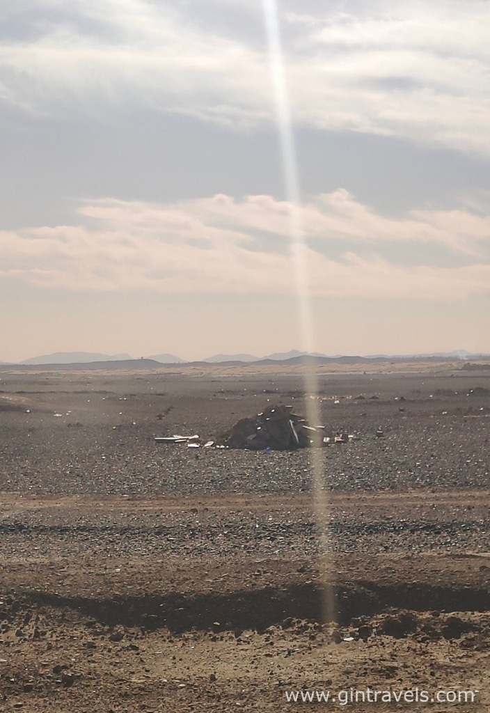 Fields littered by plastic and other rubbish, Trash in Morocco