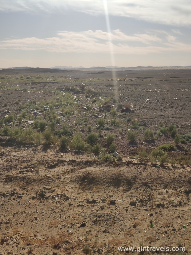 Field covered in rubbish, Trash in Morocco