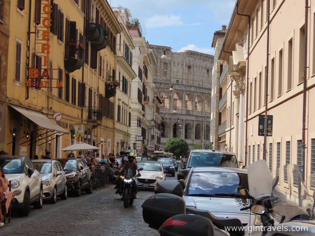 The Colosseum at the end of the street