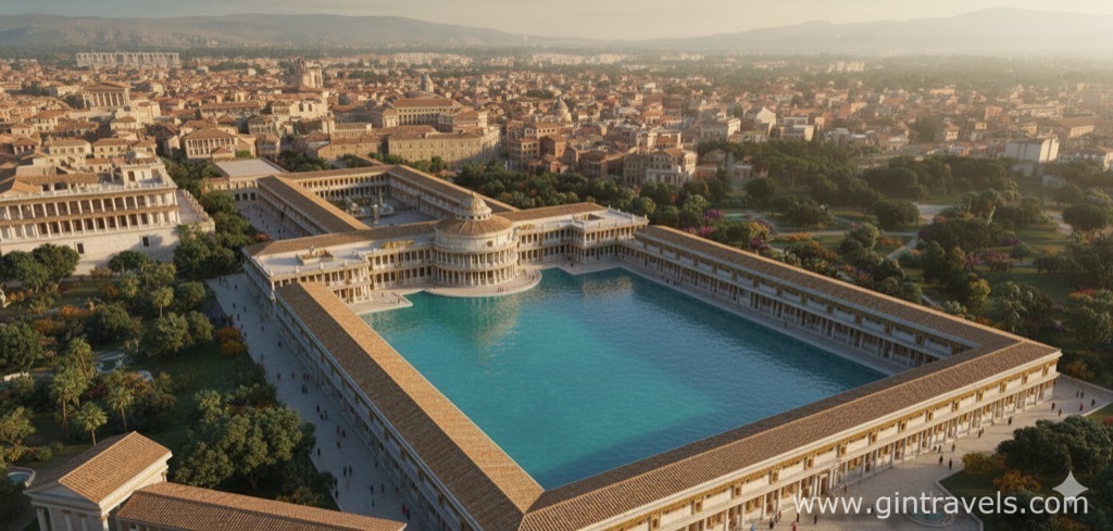 Domus Aurea in ancient times. Imagined by Gemini AI