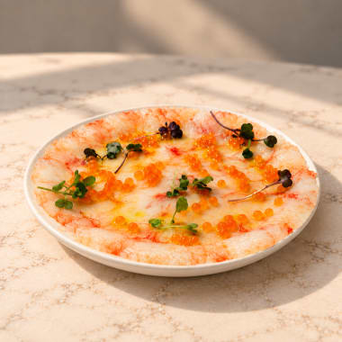Carpaccio de gambó de Palamós