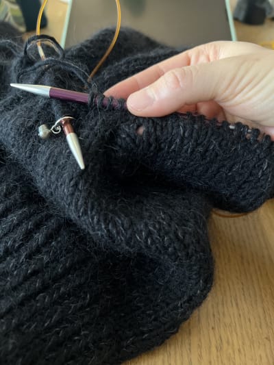 A hot mess of tangled merino and mohair yarn