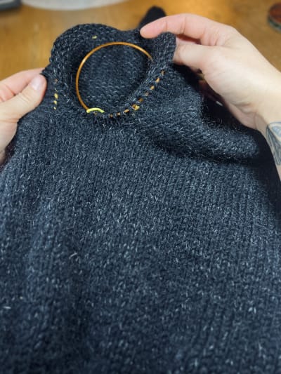 A hot mess of tangled merino and mohair yarn