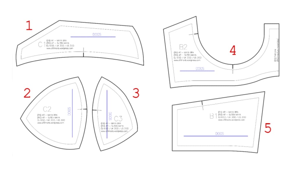 Screenshot of the Maya bra sewing pattern