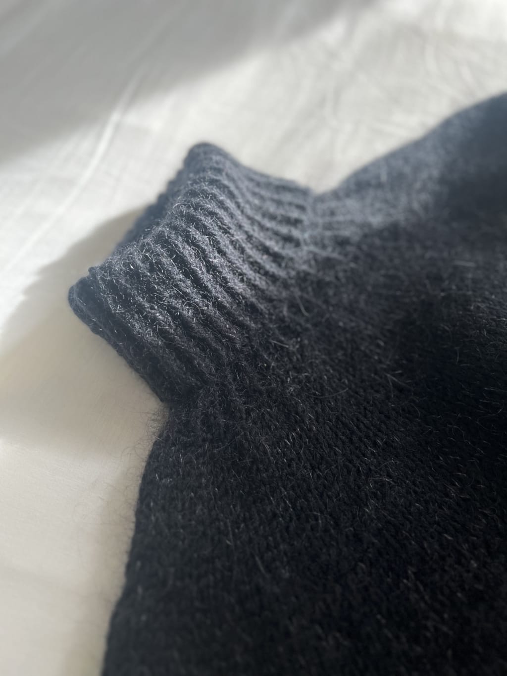 Closeup of the turtleneck collar