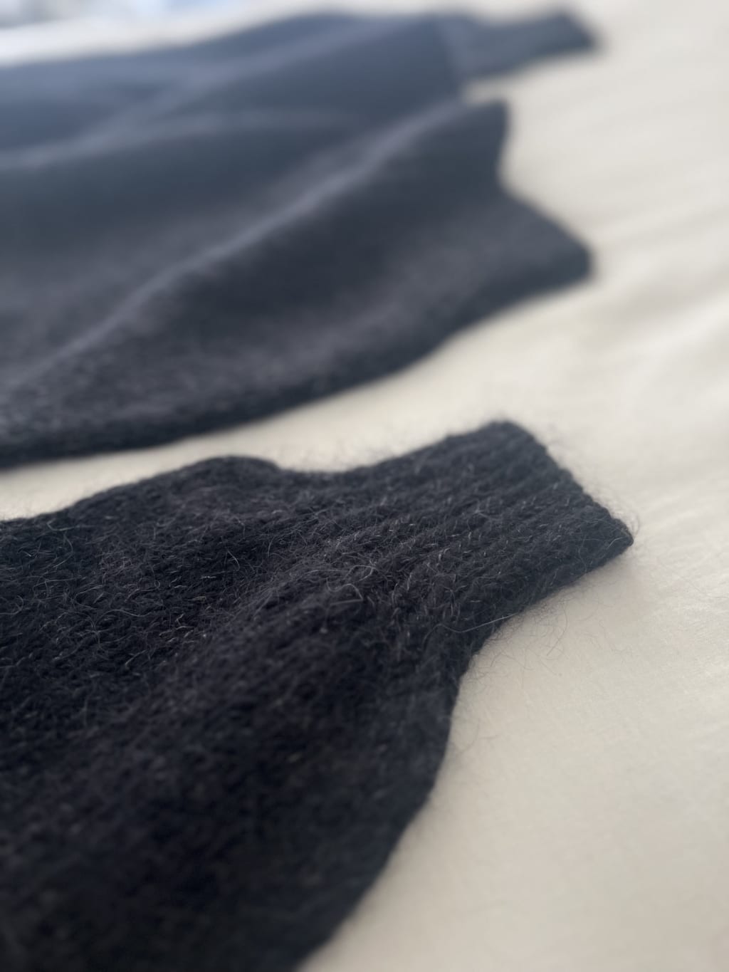 Closeup of the sleeve with the body in the background