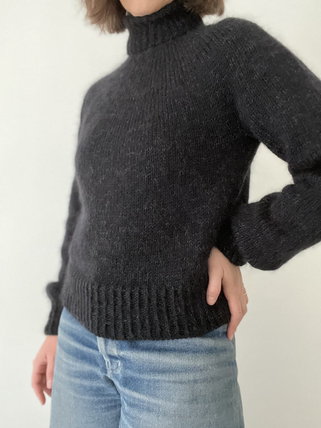 The final sweater being worn