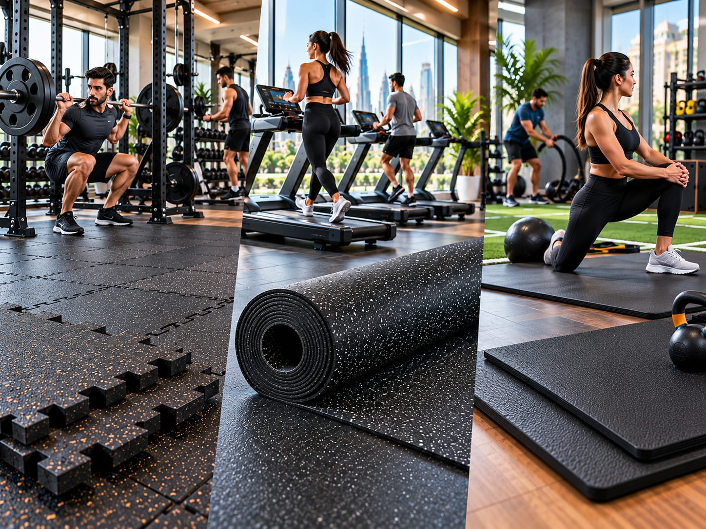 Gym Flooring Guide: Rubber Tiles, Rolls, Mats & Thickness Compared in Saudi Arabia
