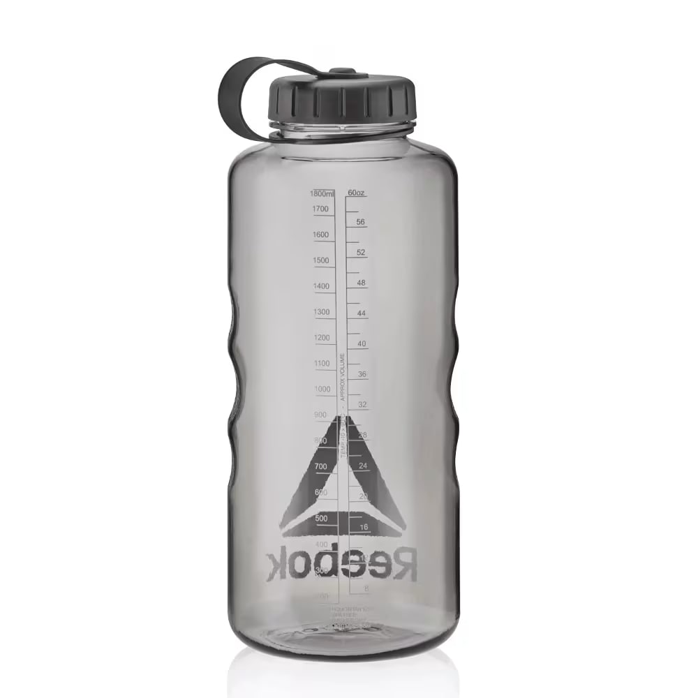 Reebok Fitness Wide Mouth Water Bottle, Black, 1800 ml