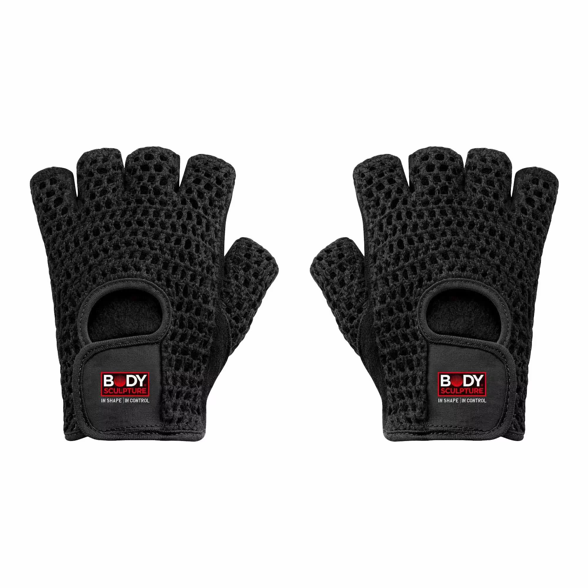Body Sculpture Mesh Cotton/Leather Fitness Gloves, XL 