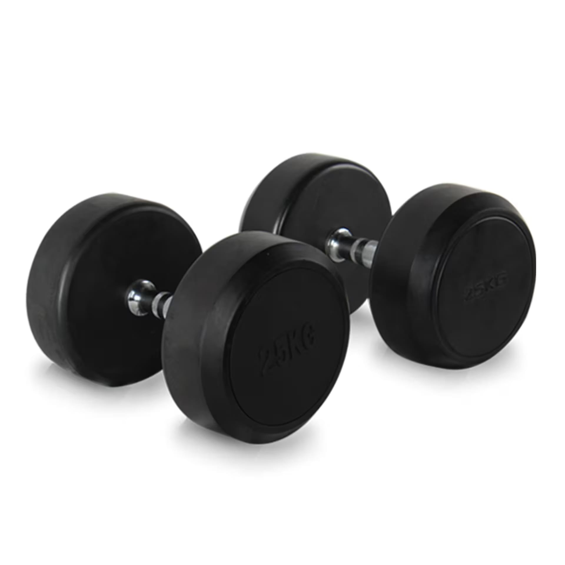 Gainmotion Black Fixed Rubber Dumbbell Pair, 2.5kg - 25kg