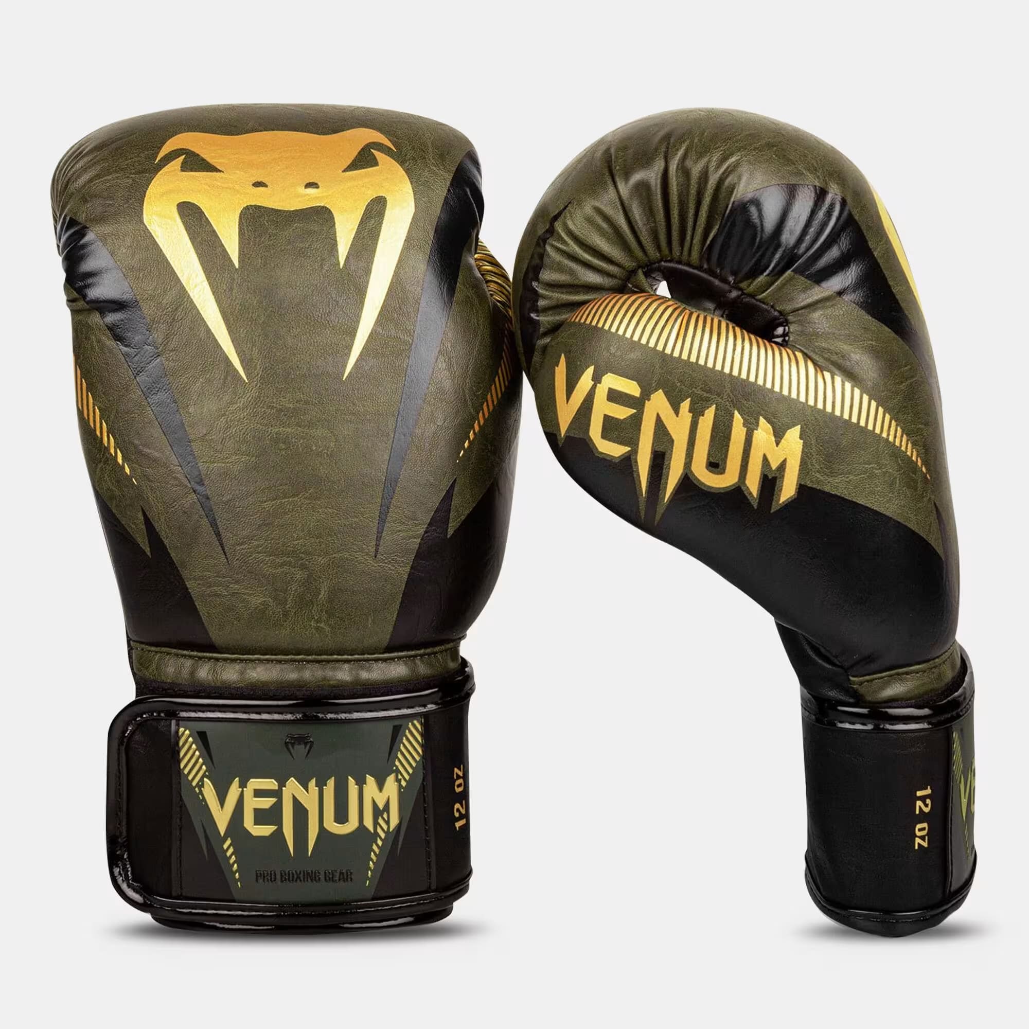 Venum Impact Boxing Gloves, Kaki/Gold