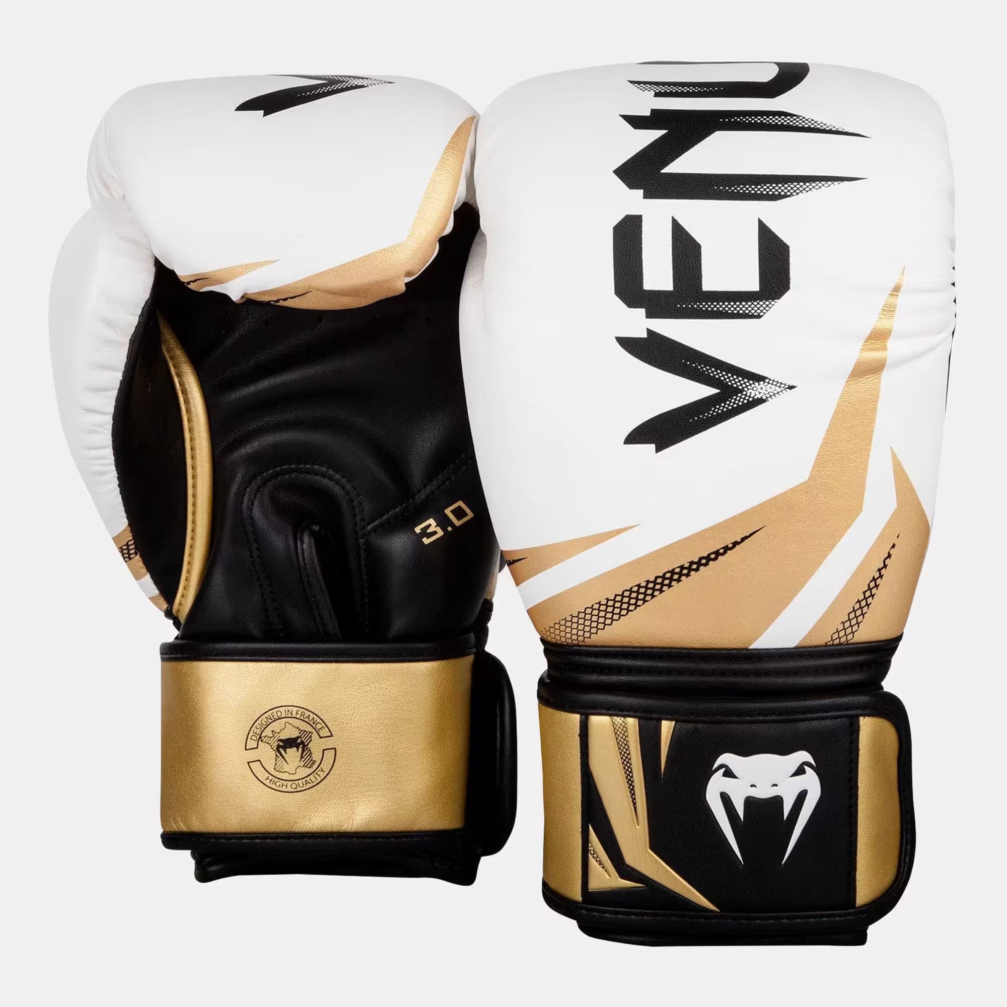 Venum Challenger 3.0 Boxing Glove, White/Black, Gold