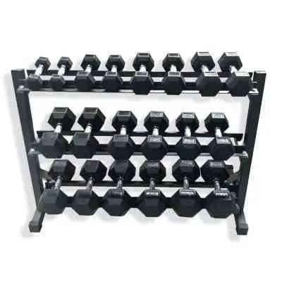 Murano Hex Dumbbell 2.5Kg to 25Kg Pair with Rack