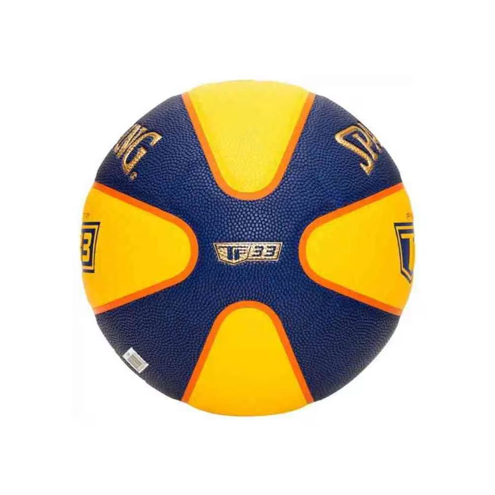 Spalding 2021 TF-33 Gold Comp Basketball, Yellow Blue, Size 6