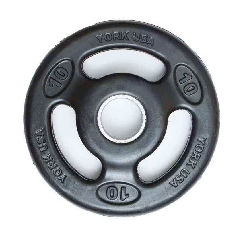 York Fitness ISO-Grip Rubber Weight Plate, 10 LB 