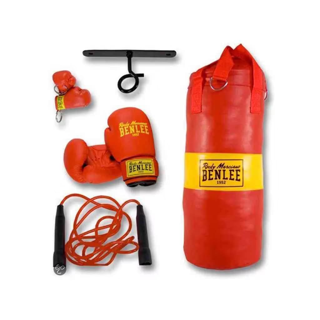 Benlee Punchy Boxing Bag and Glove Set, Red