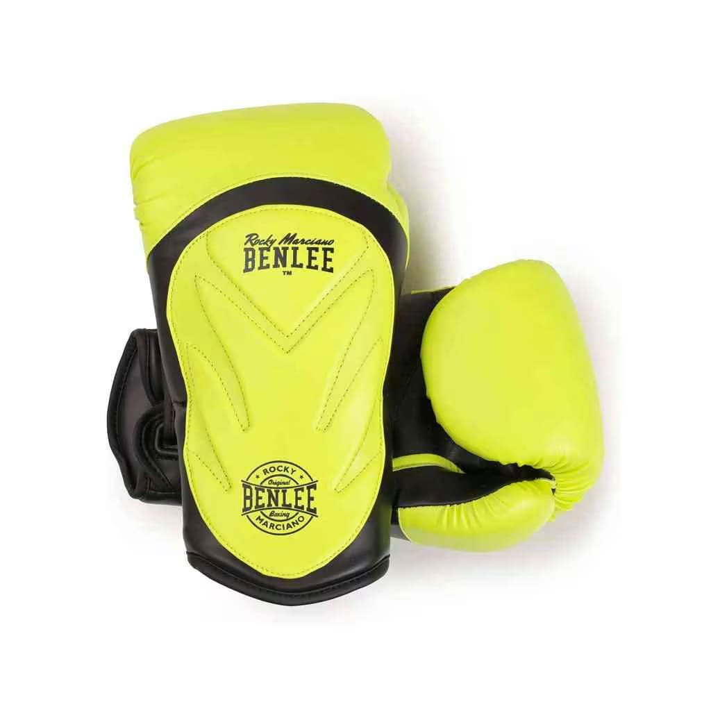Benlee 16 Oz Artificial Leather Boxing Gloves, Neon Yellow