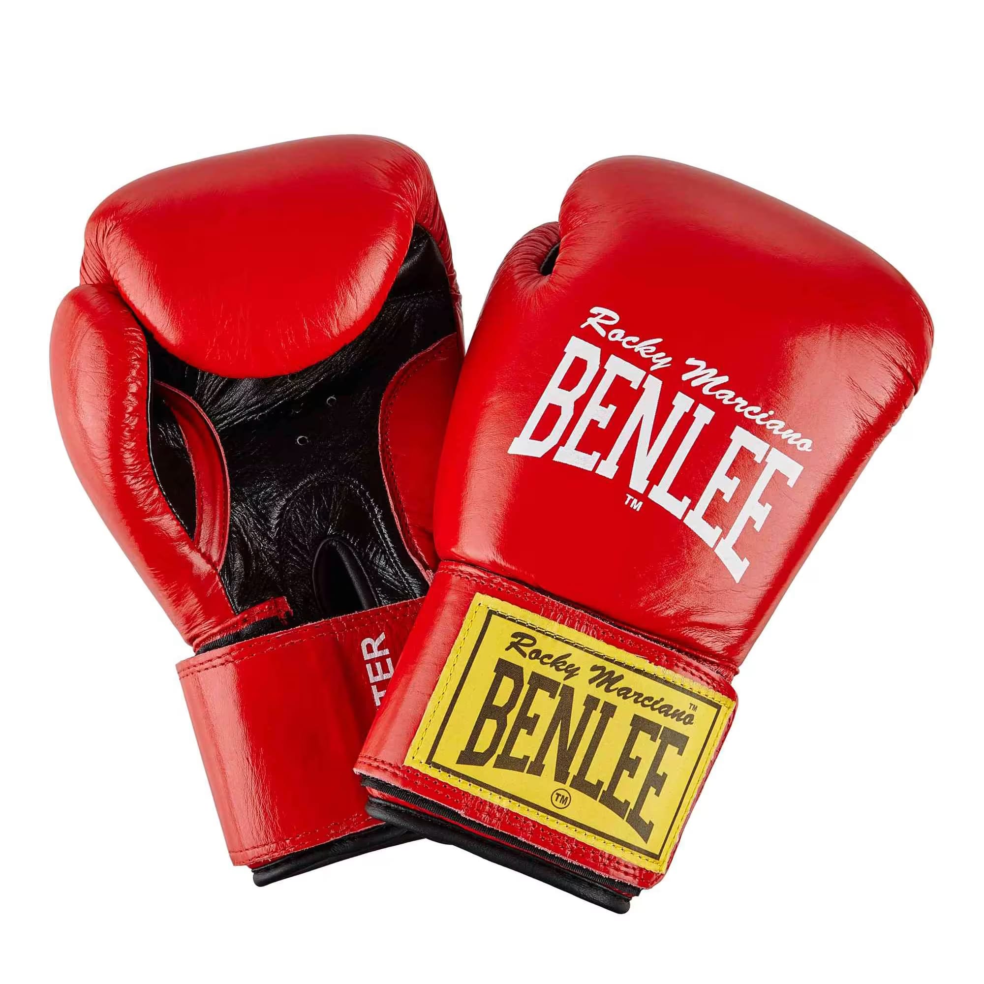 Benlee 10 Oz Fighter Leather Boxing Gloves, Red/Black