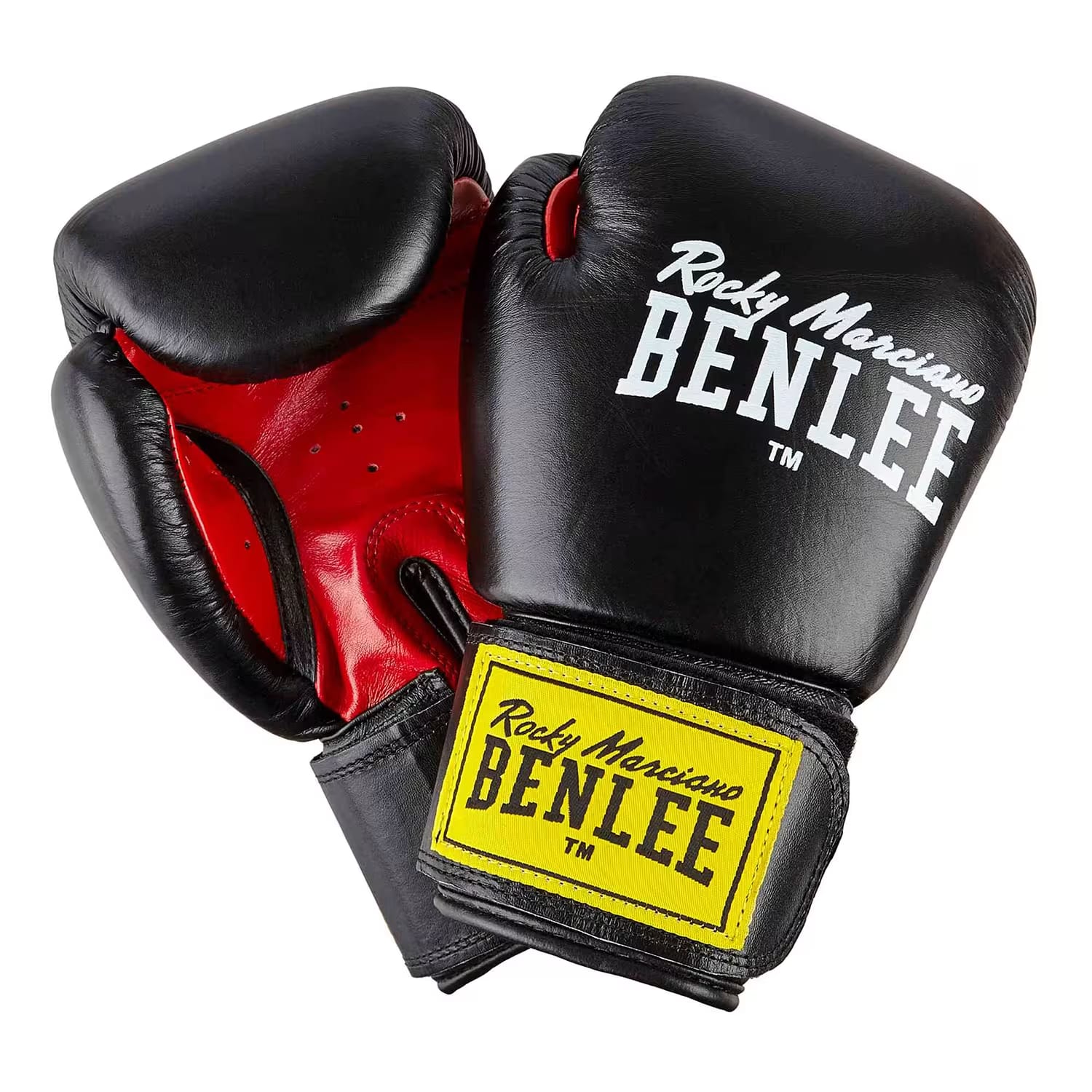 Benlee 10 Oz Sugar Deluxe Leather Boxing Gloves, Black/Red