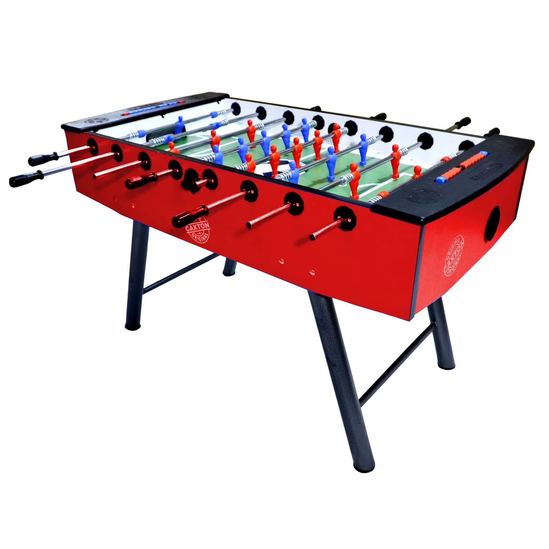 Murano Football Table with Cover & Glass Surface - Italian Style Players, Red