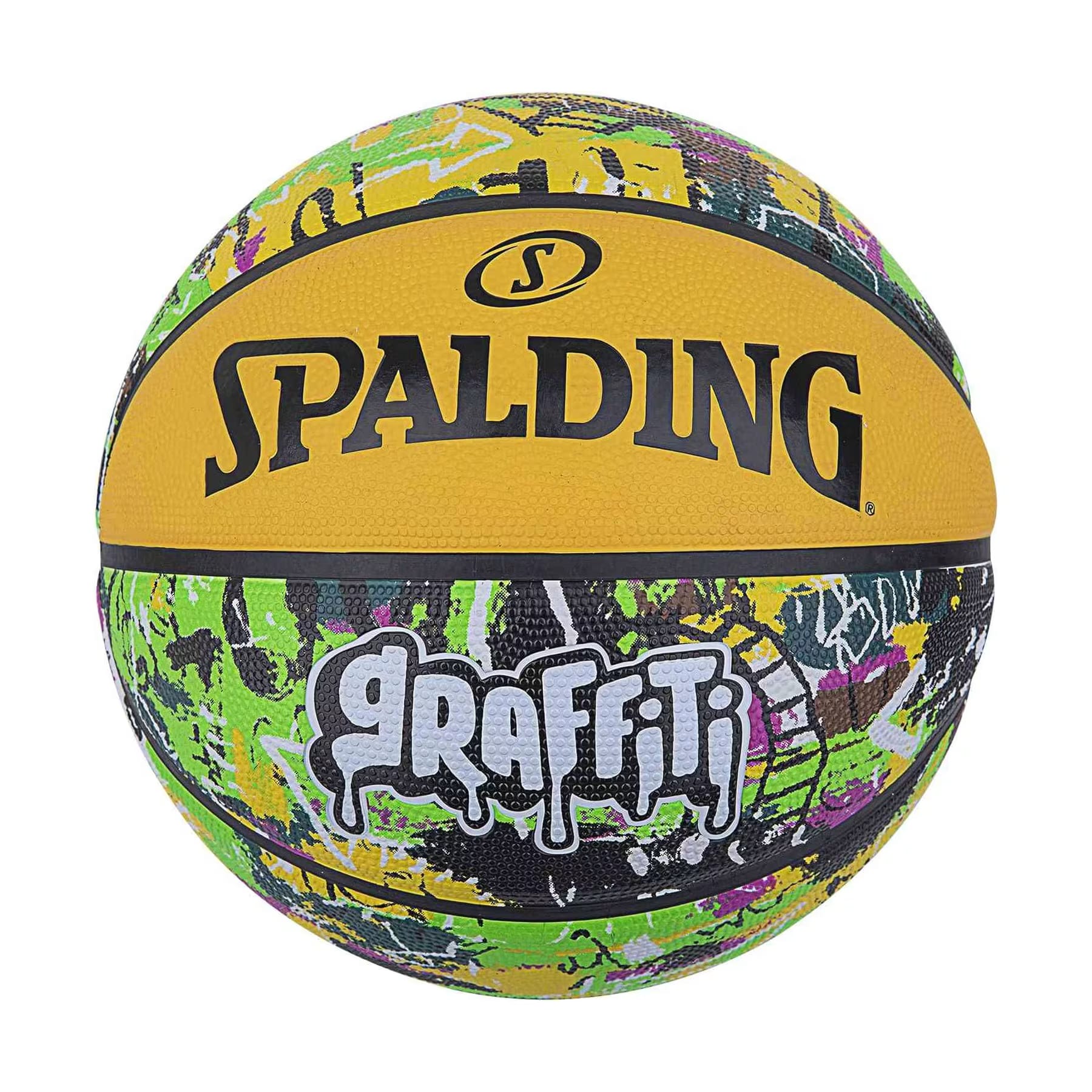 Rubber Basketball Green Yellow Size 7