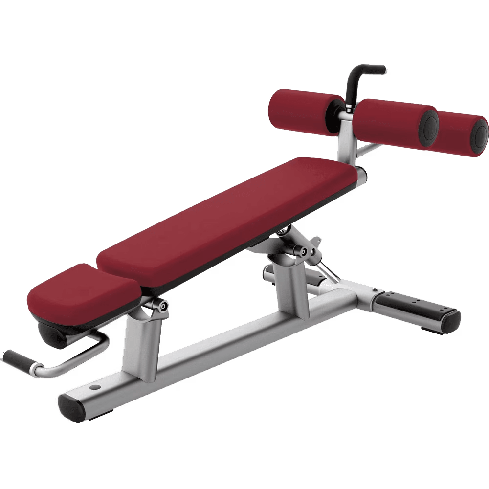 Life Fitness Signature Adjustable Abdominal Bench - Platinum -Cranberry