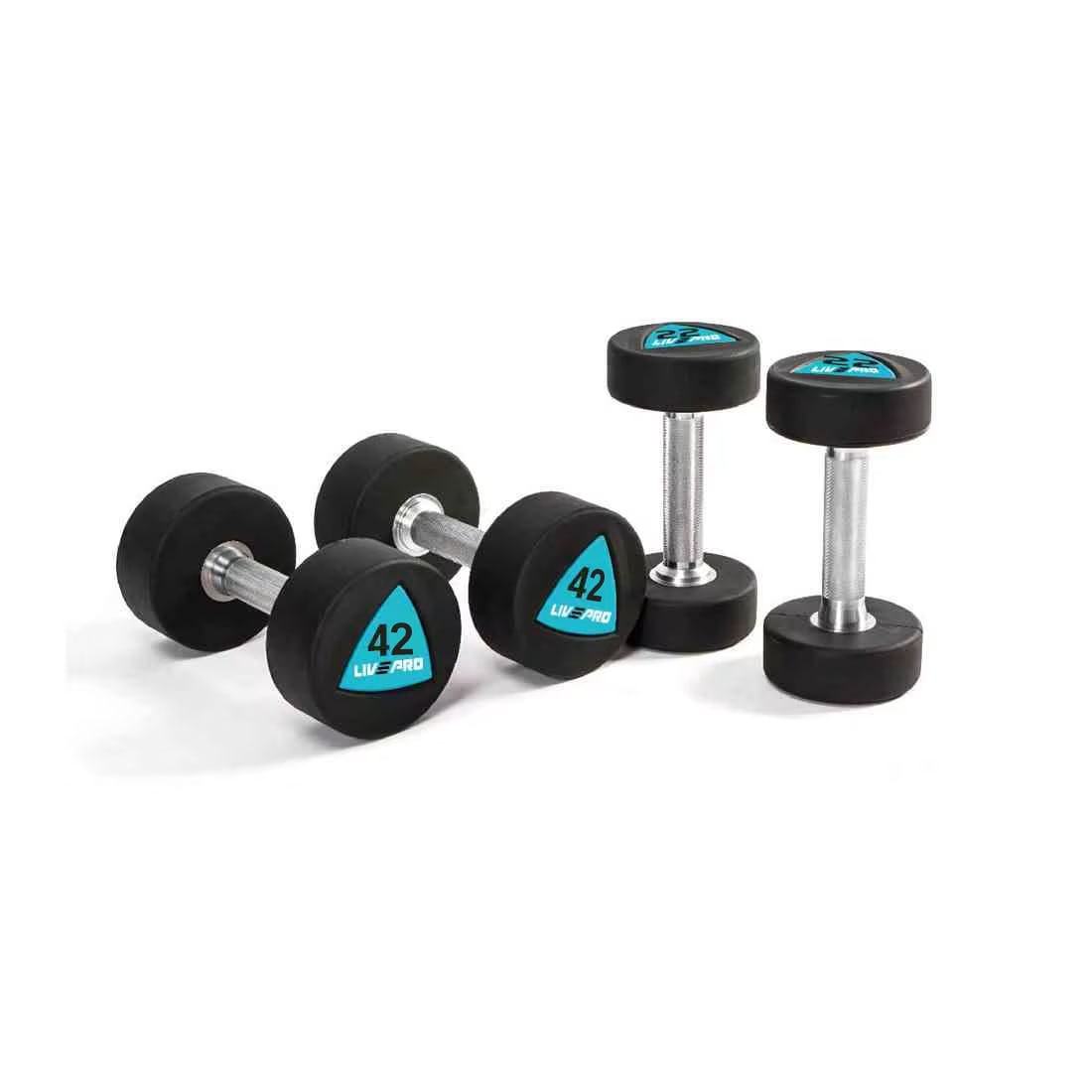 Livepro Urethane Dumbbell Set Pair 42 Kg to 60 Kg (10 Pair)