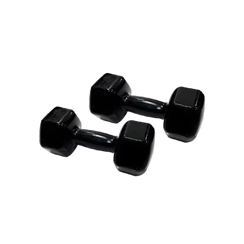 York Fitness Hex Vinyl Dumbbell Pair DB2121 Black, 1 Kg